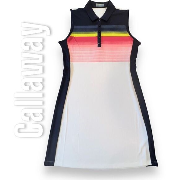 Callaway OPTI•DRI™ Golf Dress Sun Protection 50UPF Brilliant White Women’s Large - Picture 3 of 14